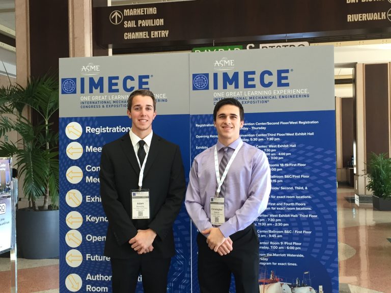 Mechanical Engineering Students Attend ASME IMECE Conference School of Engineering
