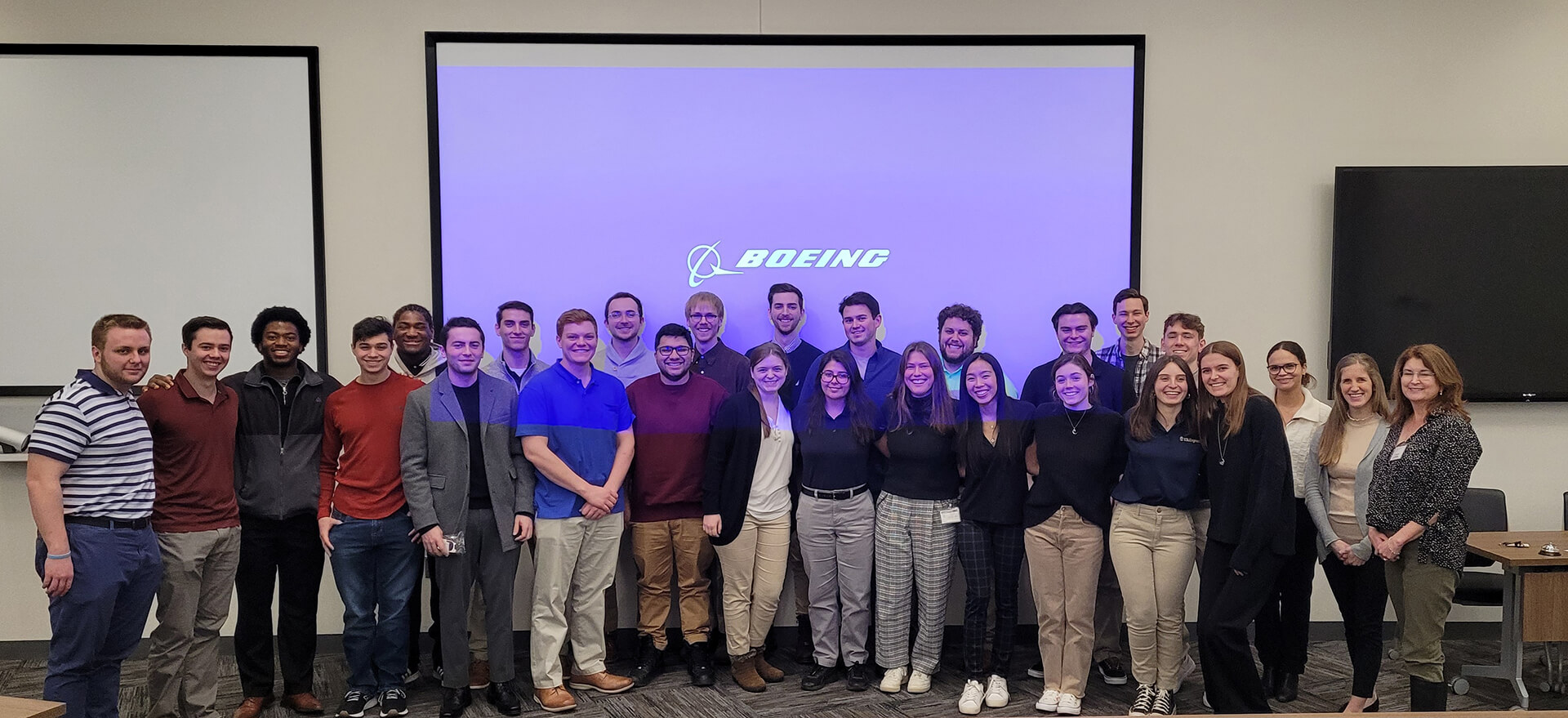 The students heard from Boeing engineers Cynthia Ramirez ’21 and Hannah McKee.